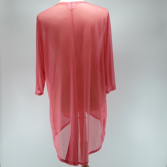 LulaRoe Pink Mesh Cardigan - Picture 3 of 11